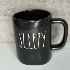 Rae Dunn SLEEPY Black Mug Artisan Collection by Magenta Matte Ceramic Cup
